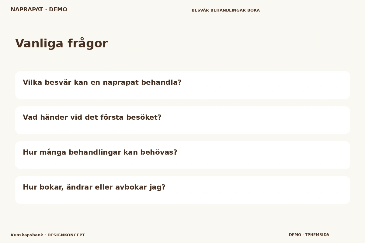 Kunskapsbank – Vanliga frågor för naprapat