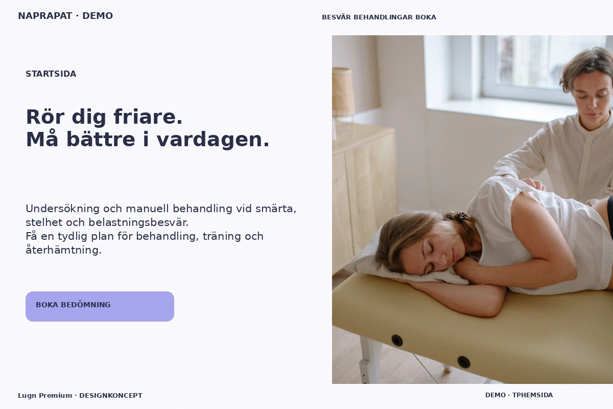 Lugn Premium – Startsida för naprapat