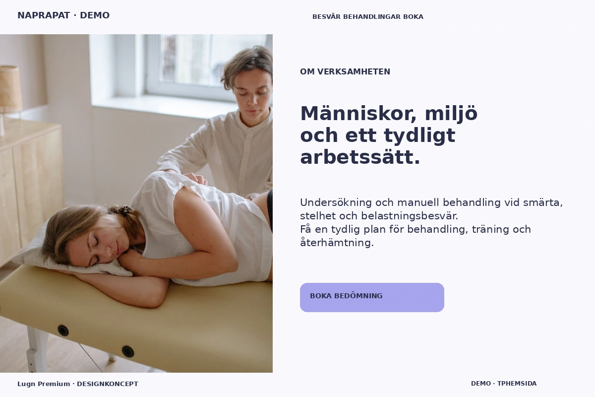 Lugn Premium – Om verksamheten för naprapat