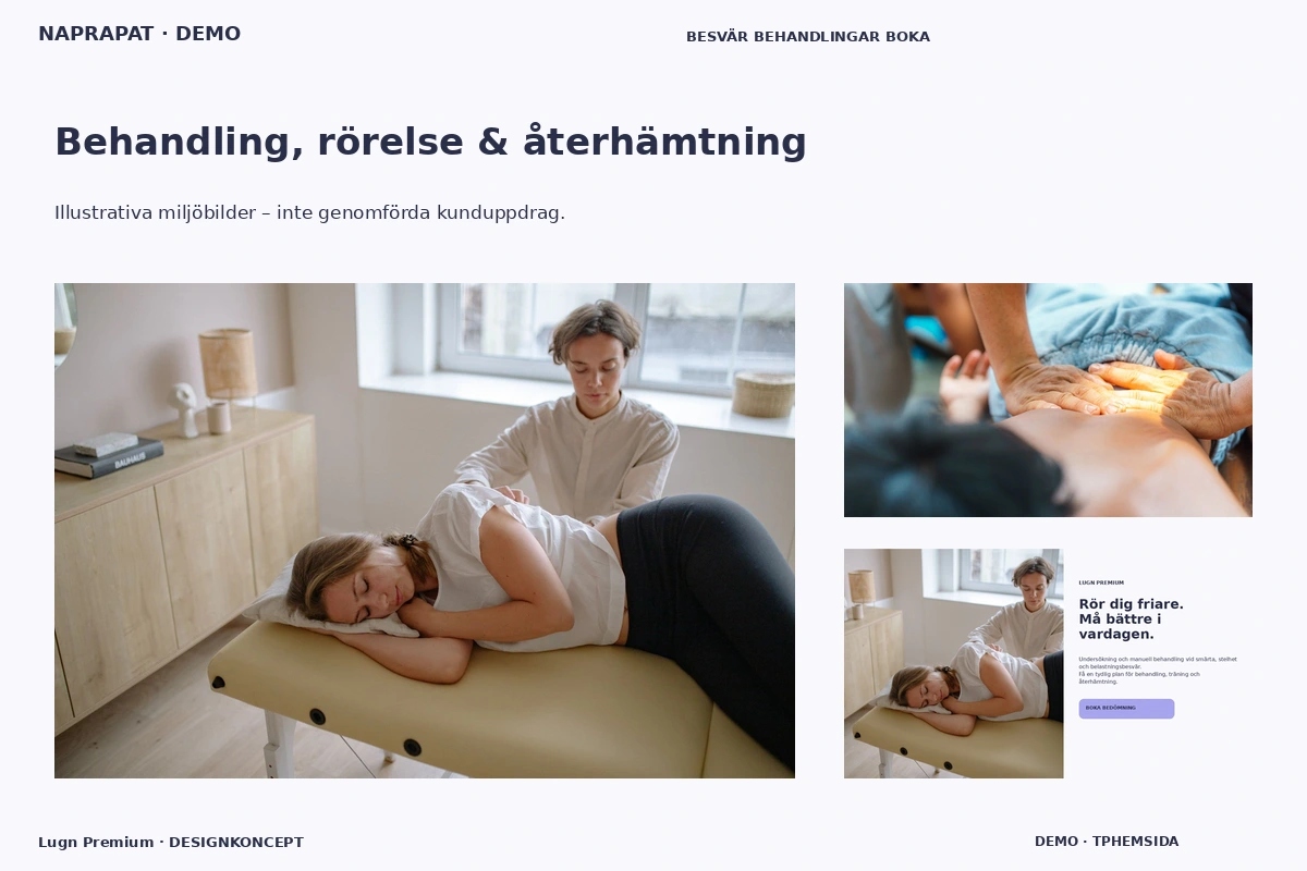 Lugn Premium – Behandling, rörelse & återhämtning för naprapat