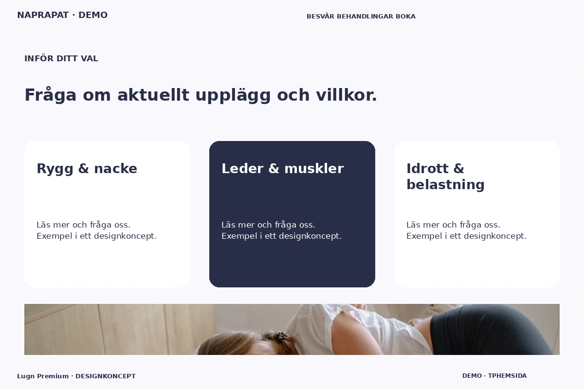 Lugn Premium – Alternativ & villkor för naprapat