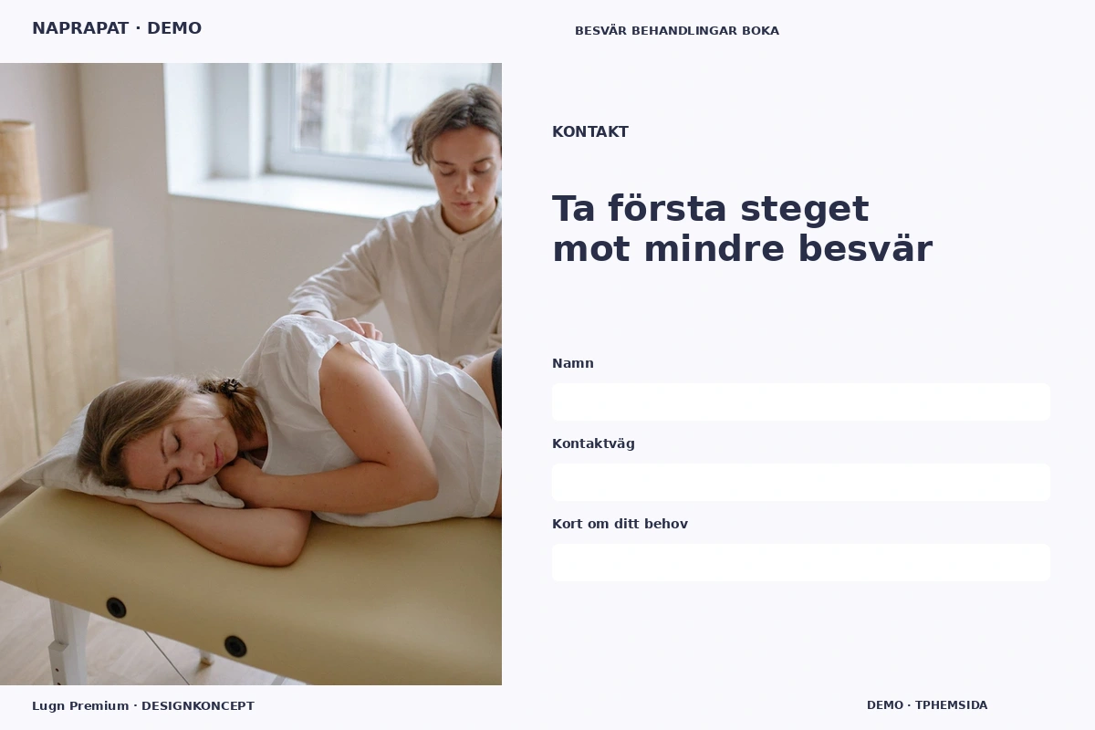 Lugn Premium – Kontakt för naprapat