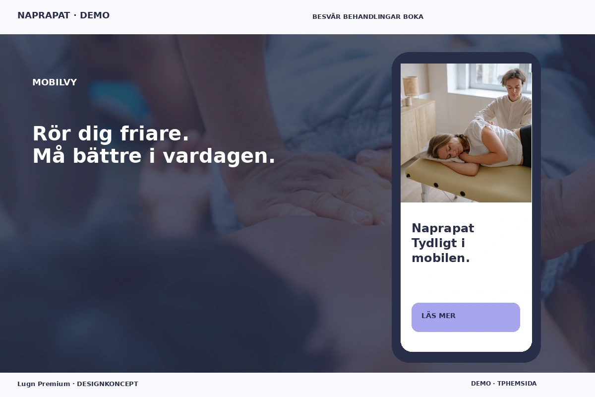 Lugn Premium – Mobilvy för naprapat