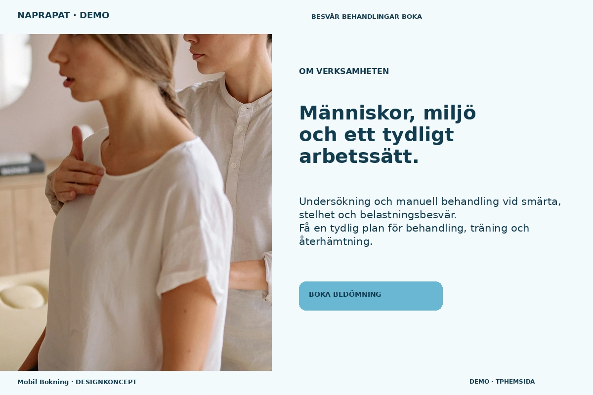 Mobil Bokning – Om verksamheten för naprapat