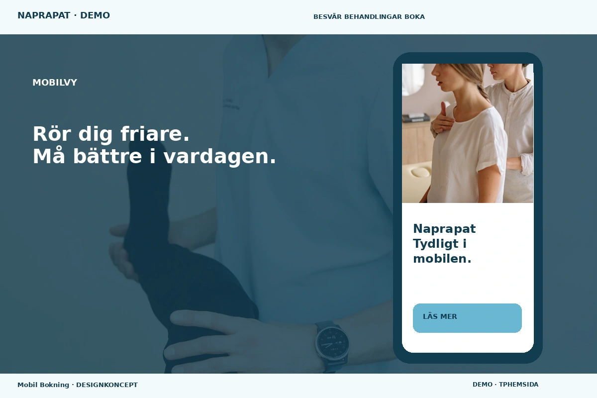 Mobil Bokning – Mobilvy för naprapat