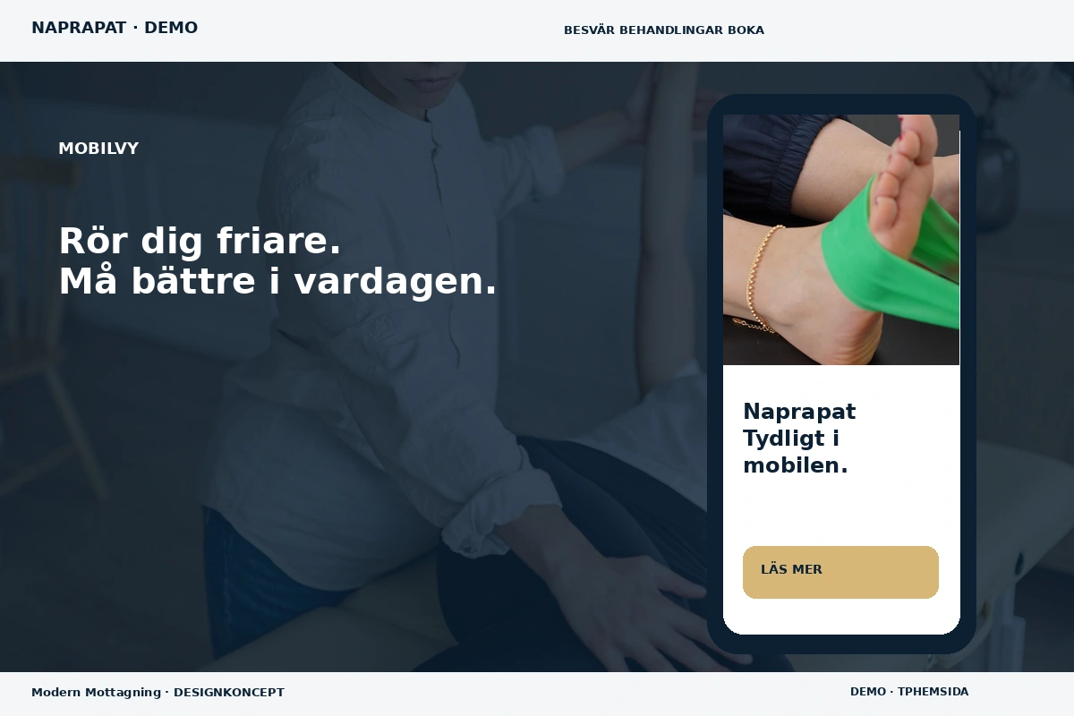 Modern Mottagning – Mobilvy för naprapat