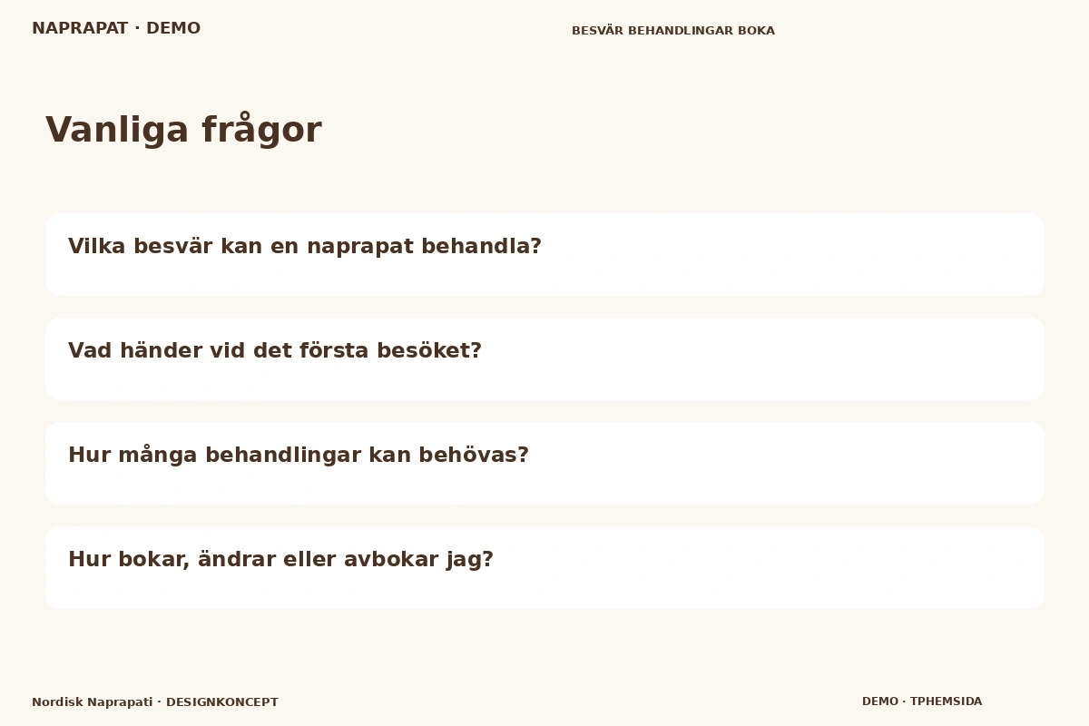 Nordisk Naprapati – Vanliga frågor för naprapat