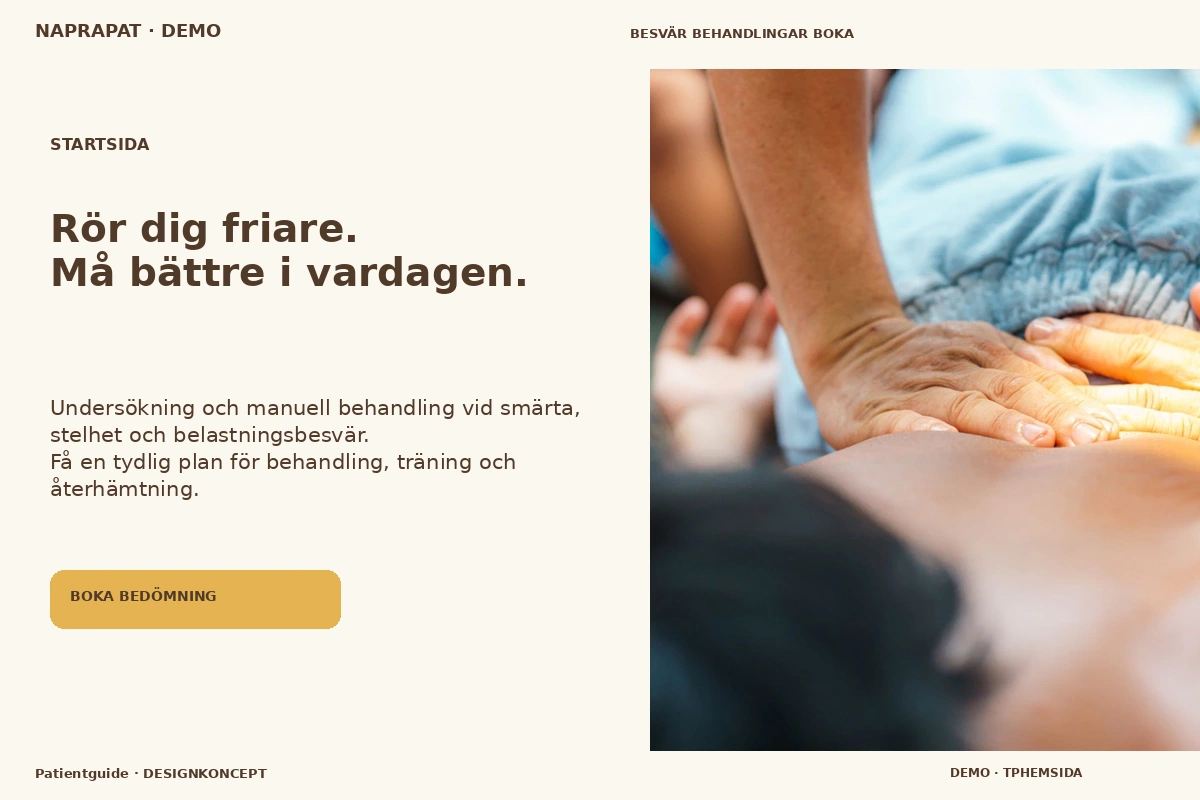 Patientguide – Startsida för naprapat