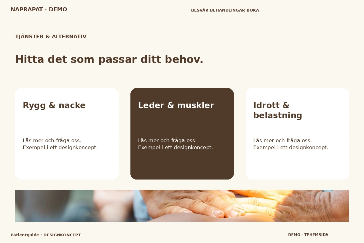 Patientguide – Tjänster & alternativ för naprapat