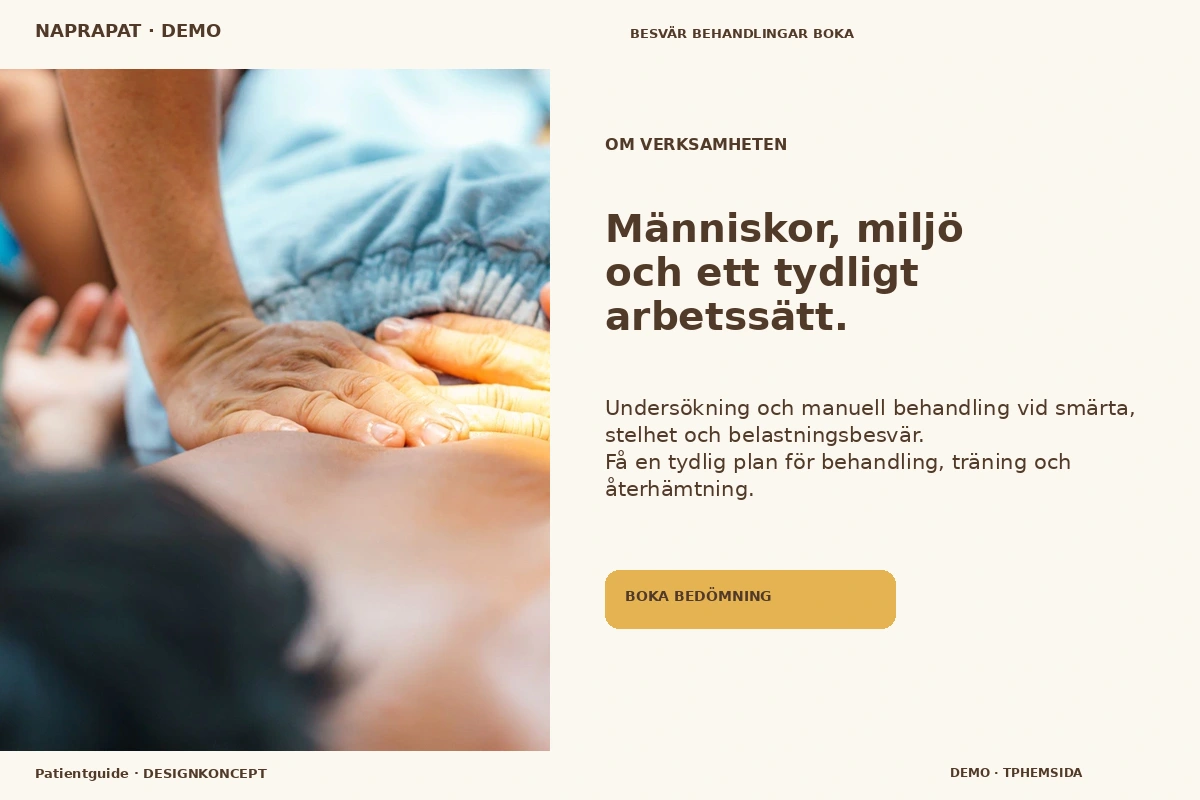 Patientguide – Om verksamheten för naprapat