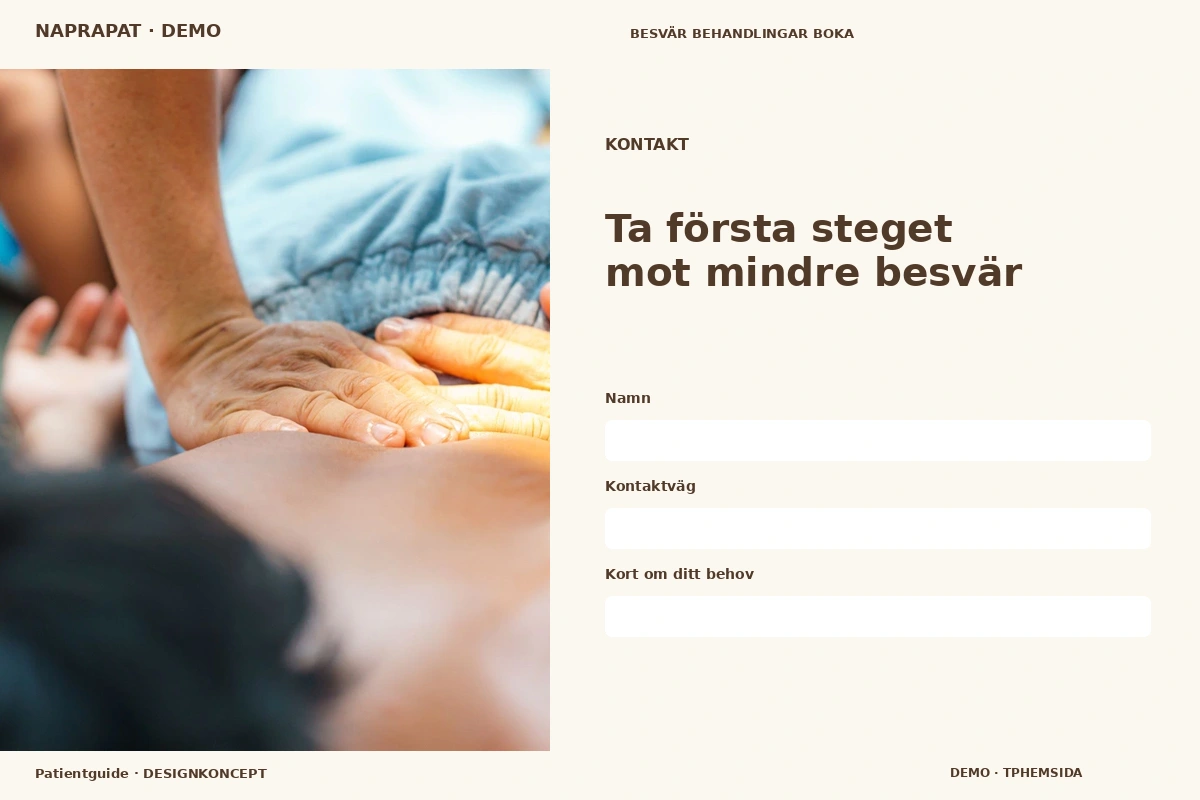 Patientguide – Kontakt för naprapat