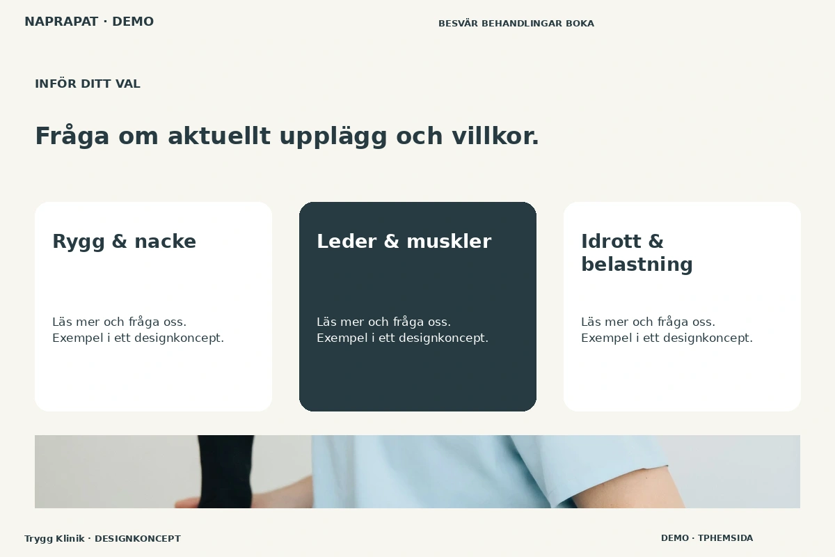 Trygg Klinik – Alternativ & villkor för naprapat