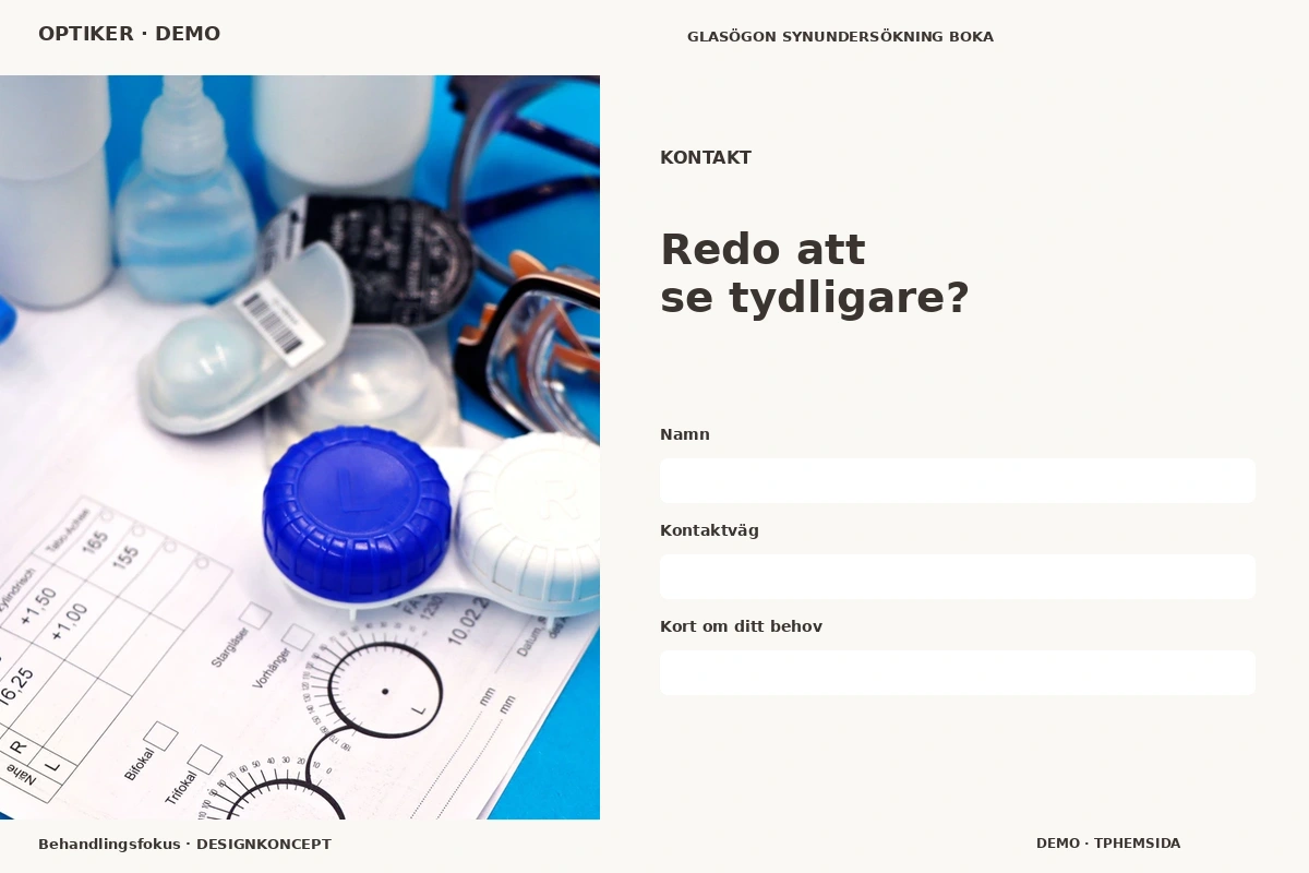 Behandlingsfokus – Kontakt för optiker