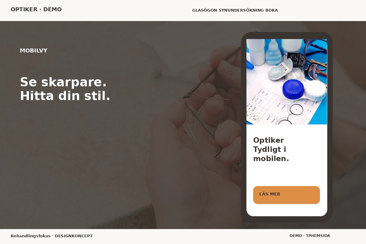 Behandlingsfokus – Mobilvy för optiker
