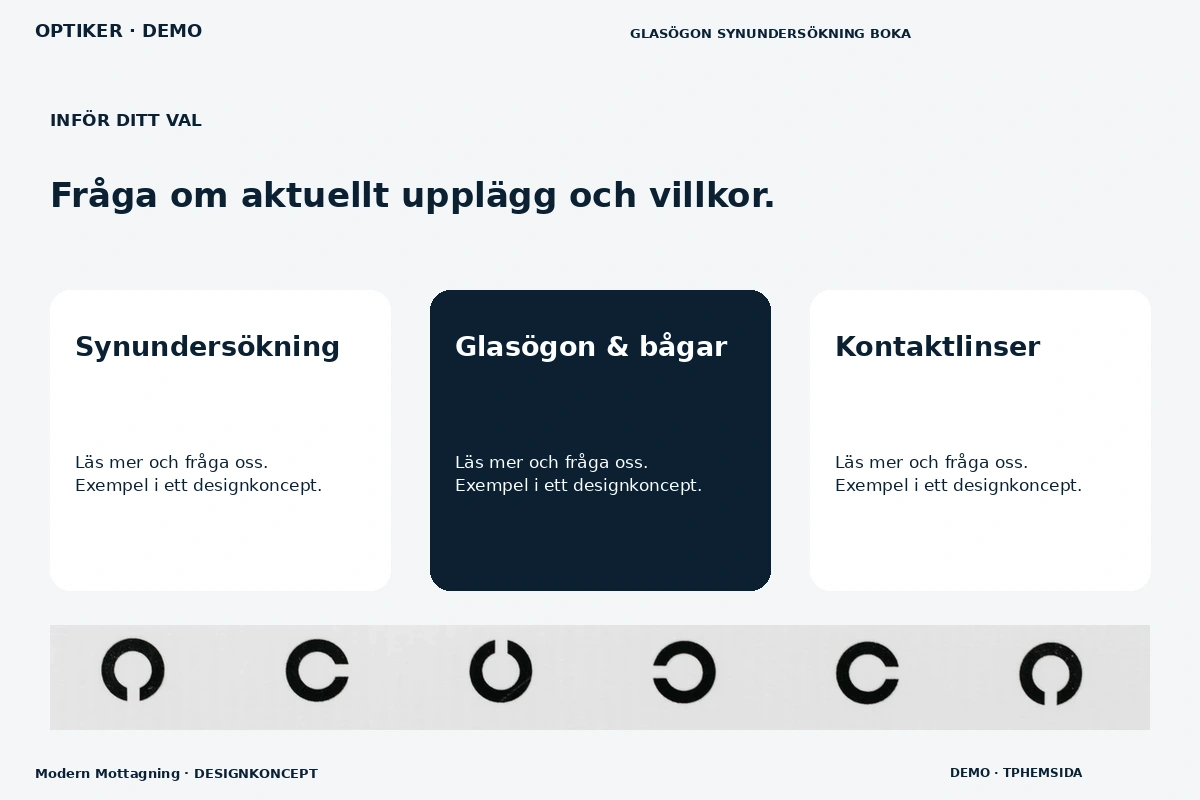 Modern Mottagning – Alternativ & villkor för optiker