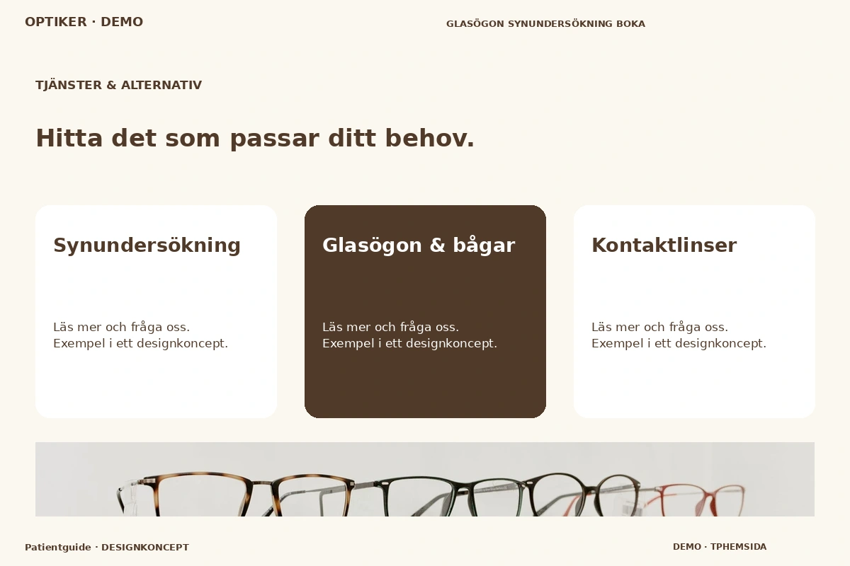 Patientguide – Tjänster & alternativ för optiker