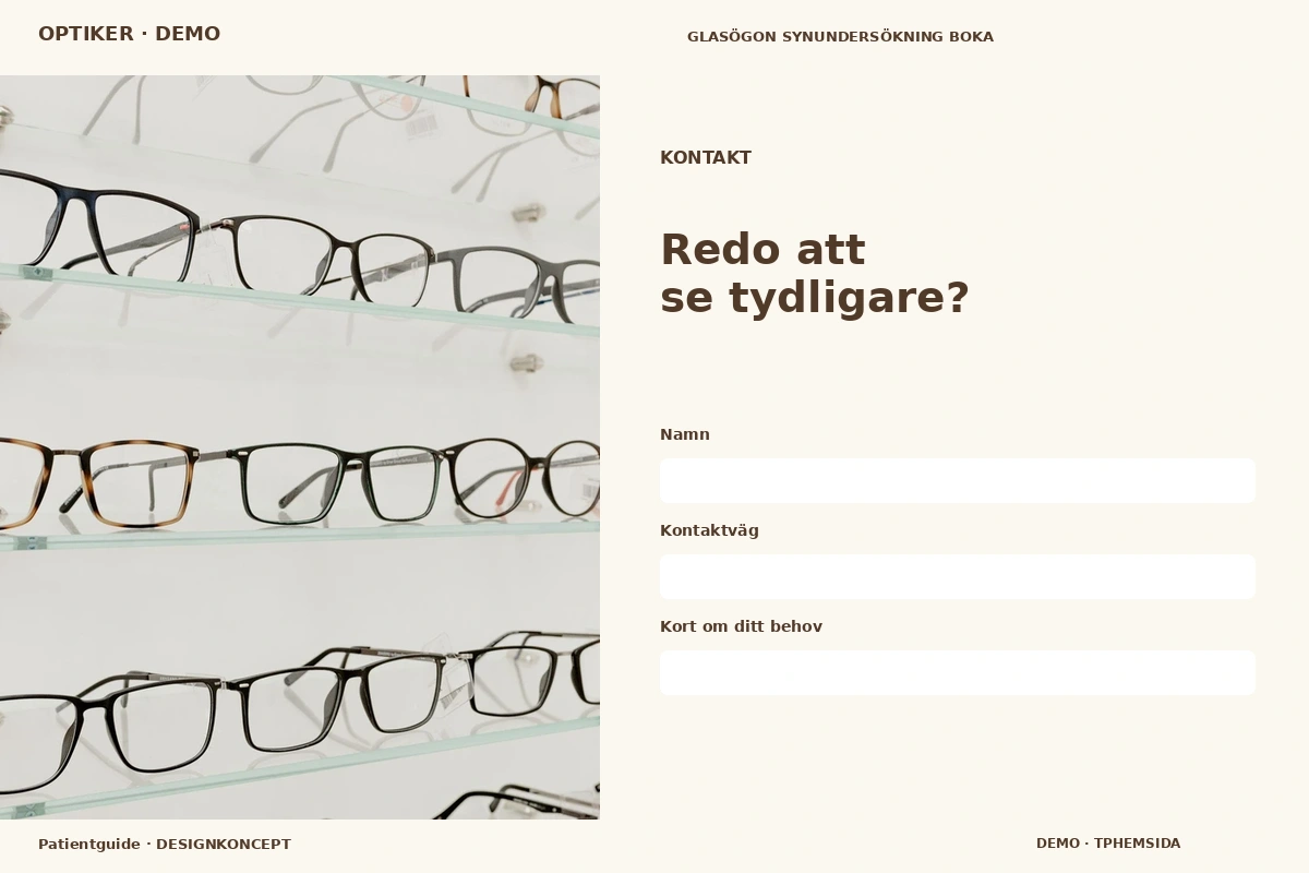 Patientguide – Kontakt för optiker