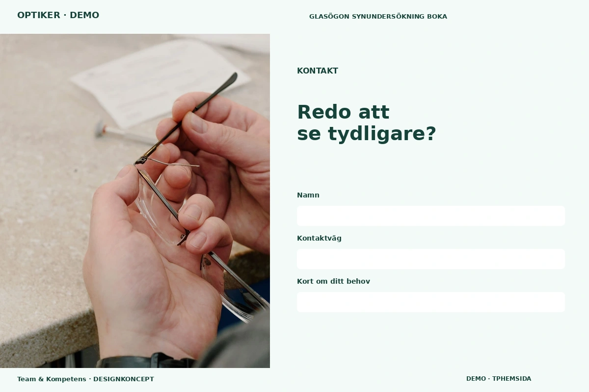 Team & Kompetens – Kontakt för optiker