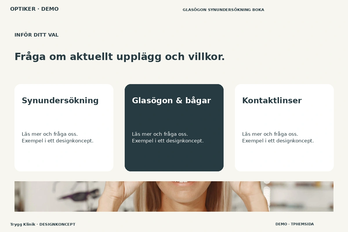 Trygg Klinik – Alternativ & villkor för optiker