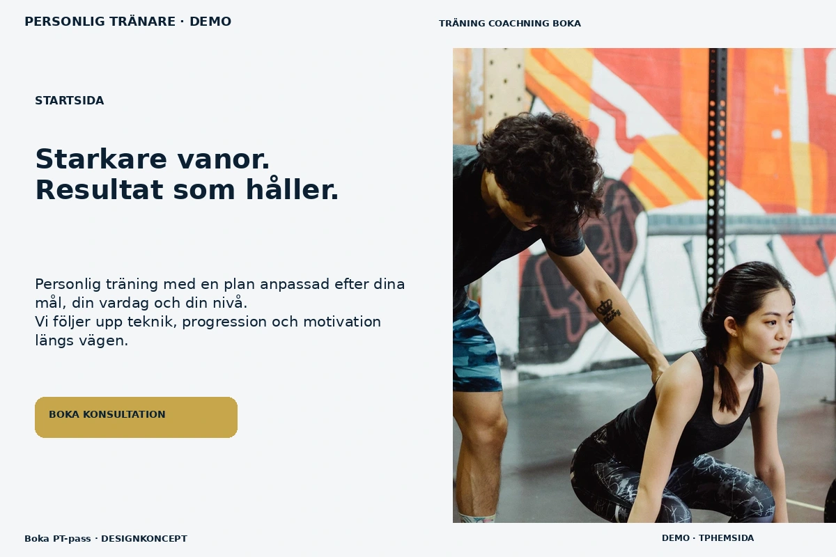 Boka PT-pass – Startsida för personlig tränare