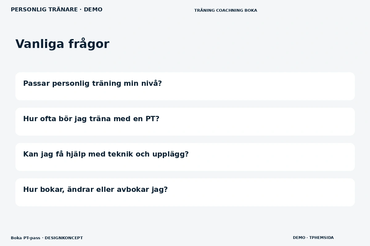 Boka PT-pass – Vanliga frågor för personlig tränare