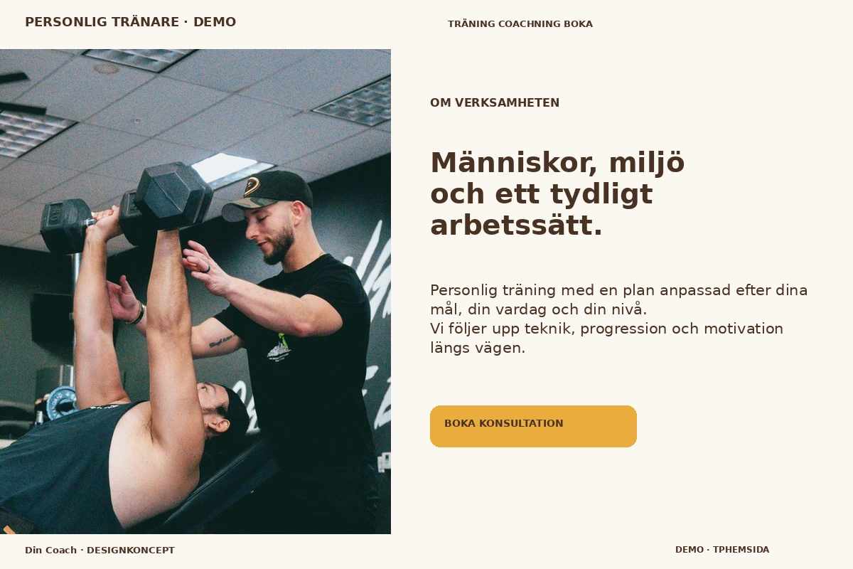 Din Coach – Om verksamheten för personlig tränare