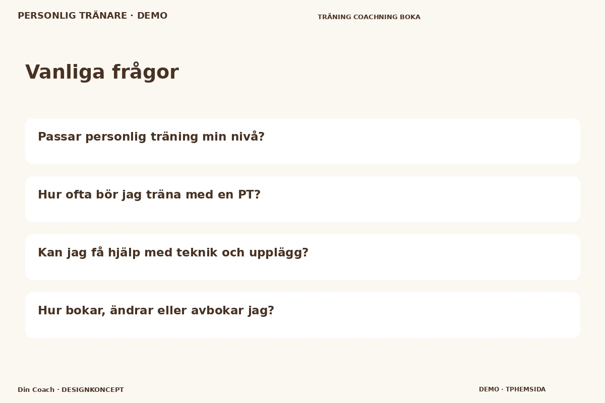 Din Coach – Vanliga frågor för personlig tränare