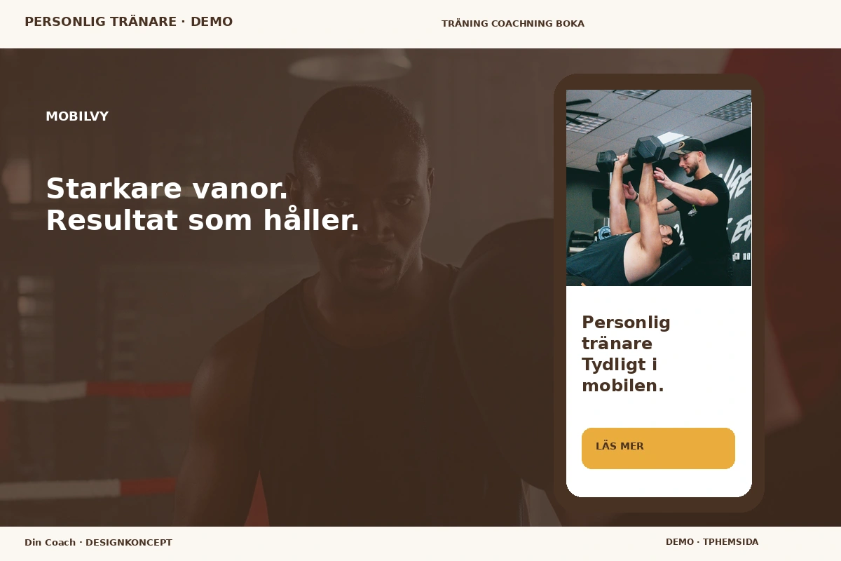 Din Coach – Mobilvy för personlig tränare