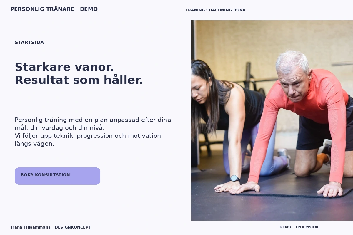 Träna Tillsammans – Startsida för personlig tränare