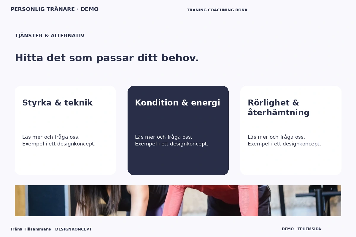 Träna Tillsammans – Tjänster & alternativ för personlig tränare