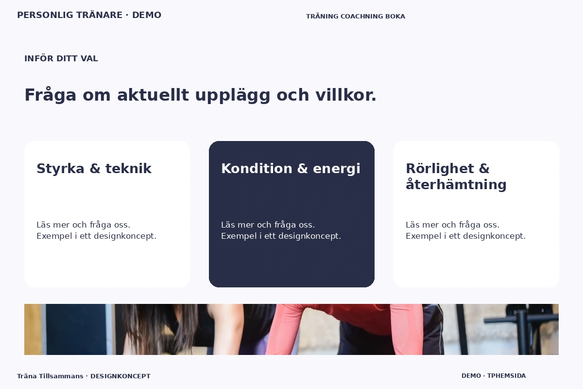 Träna Tillsammans – Alternativ & villkor för personlig tränare