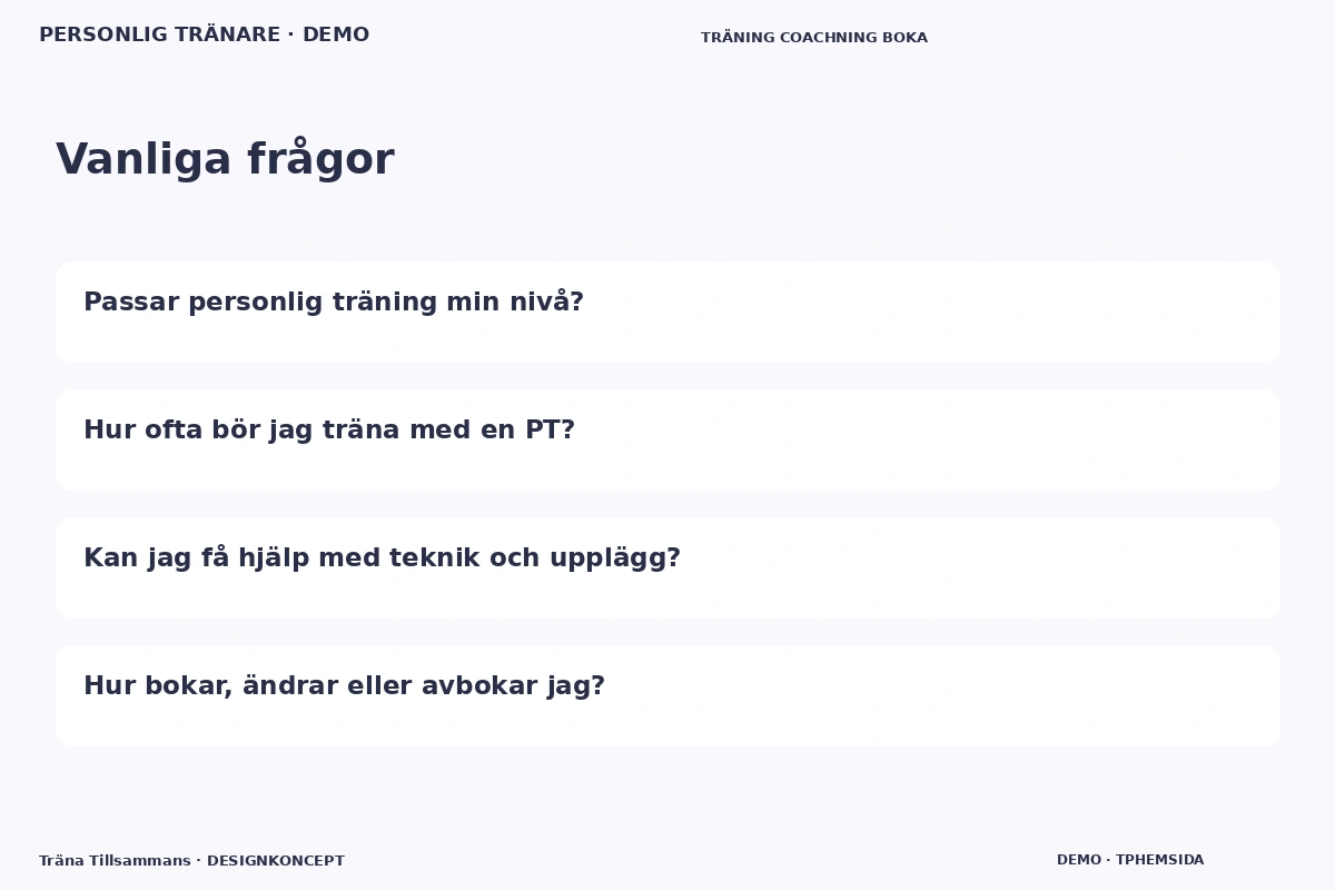 Träna Tillsammans – Vanliga frågor för personlig tränare