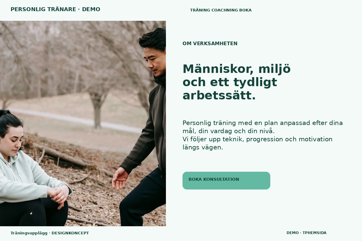 Träningsupplägg – Om verksamheten för personlig tränare