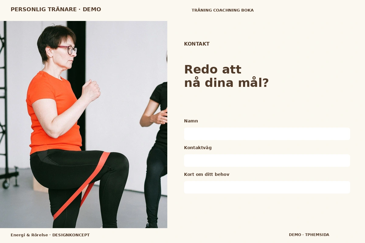 Energi & Rörelse – Kontakt för personlig tränare
