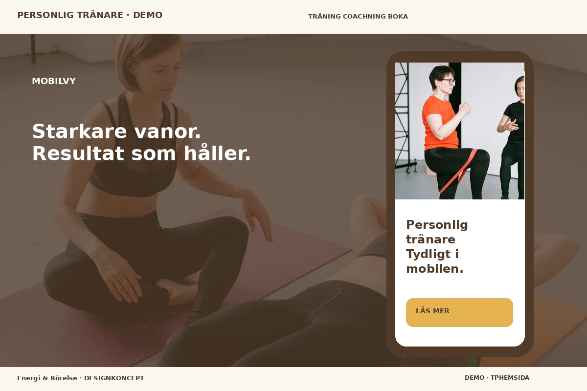 Energi & Rörelse – Mobilvy för personlig tränare