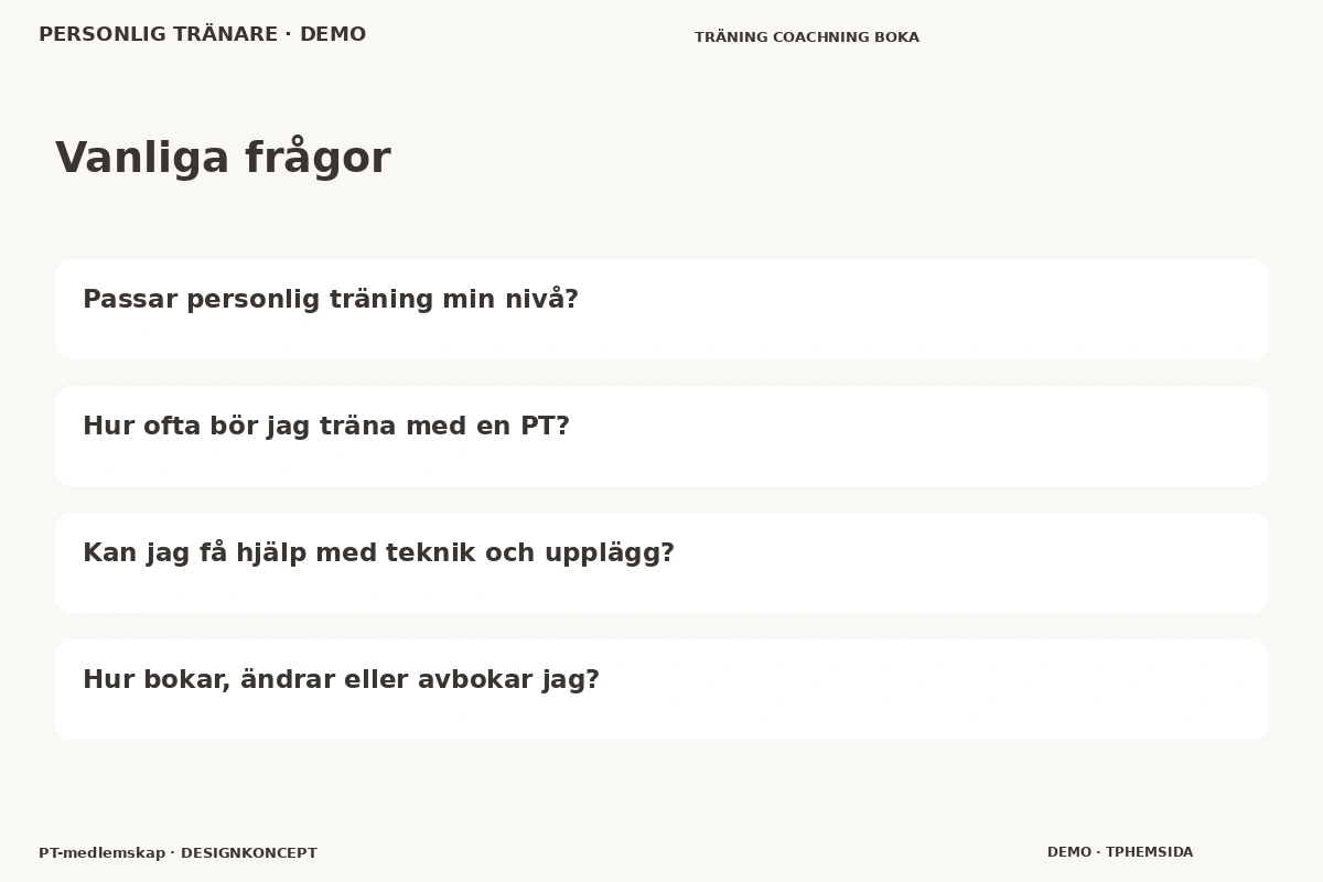 PT-medlemskap – Vanliga frågor för personlig tränare
