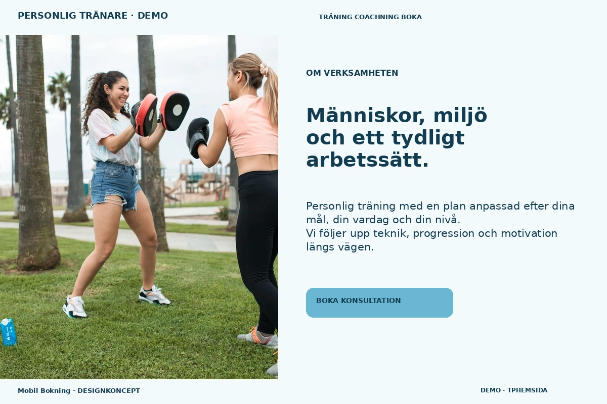 Mobil Bokning – Om verksamheten för personlig tränare