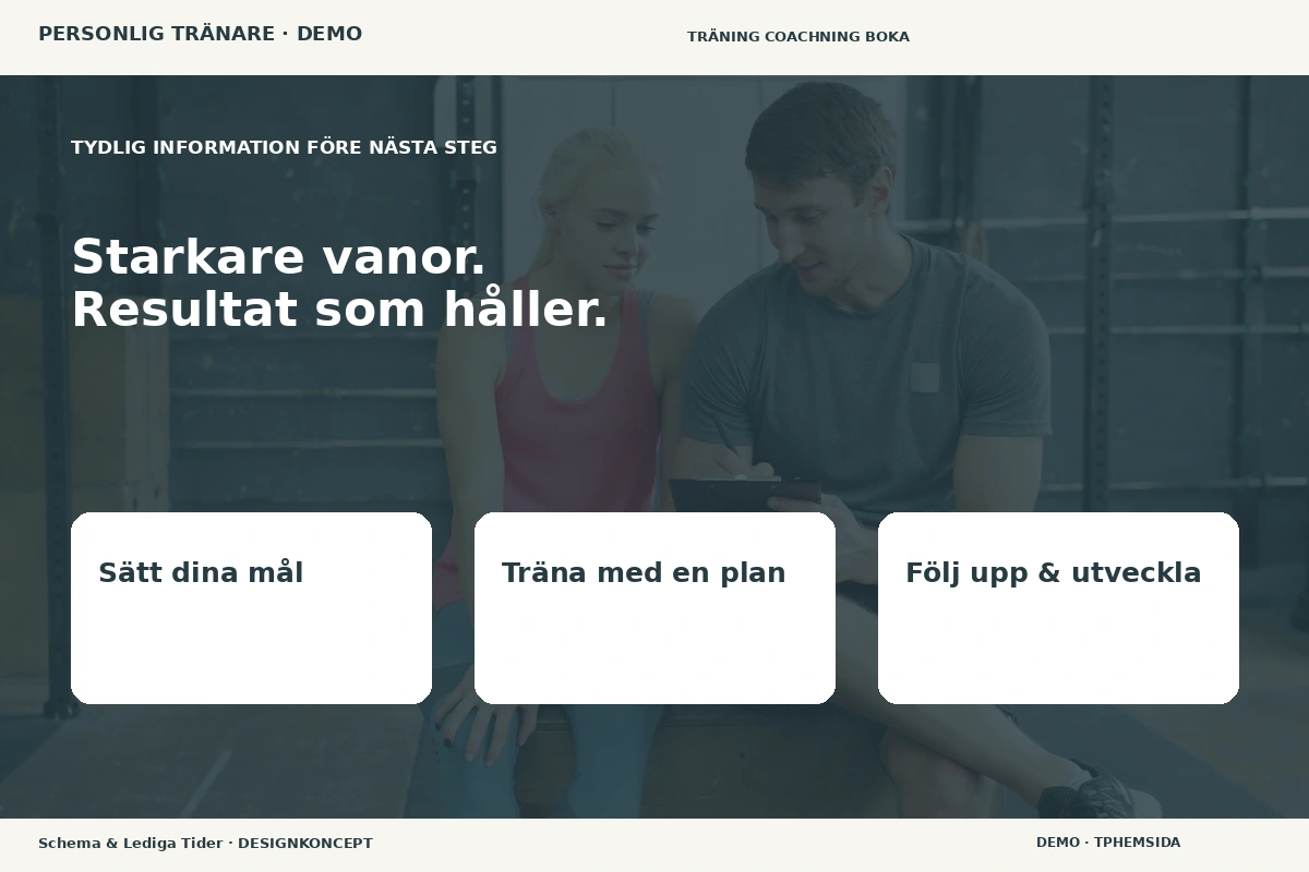 Schema & Lediga Tider – Inför ditt val för personlig tränare