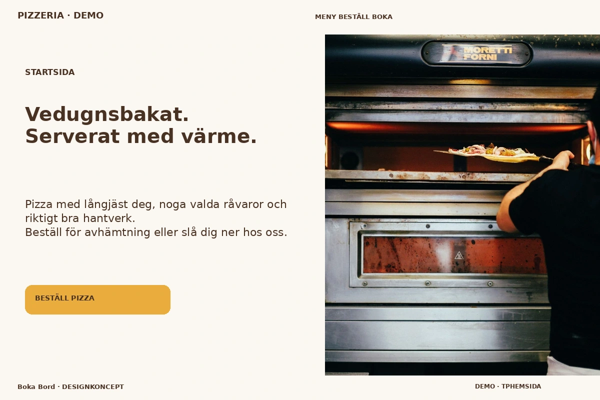 Boka Bord – Startsida för pizzeria
