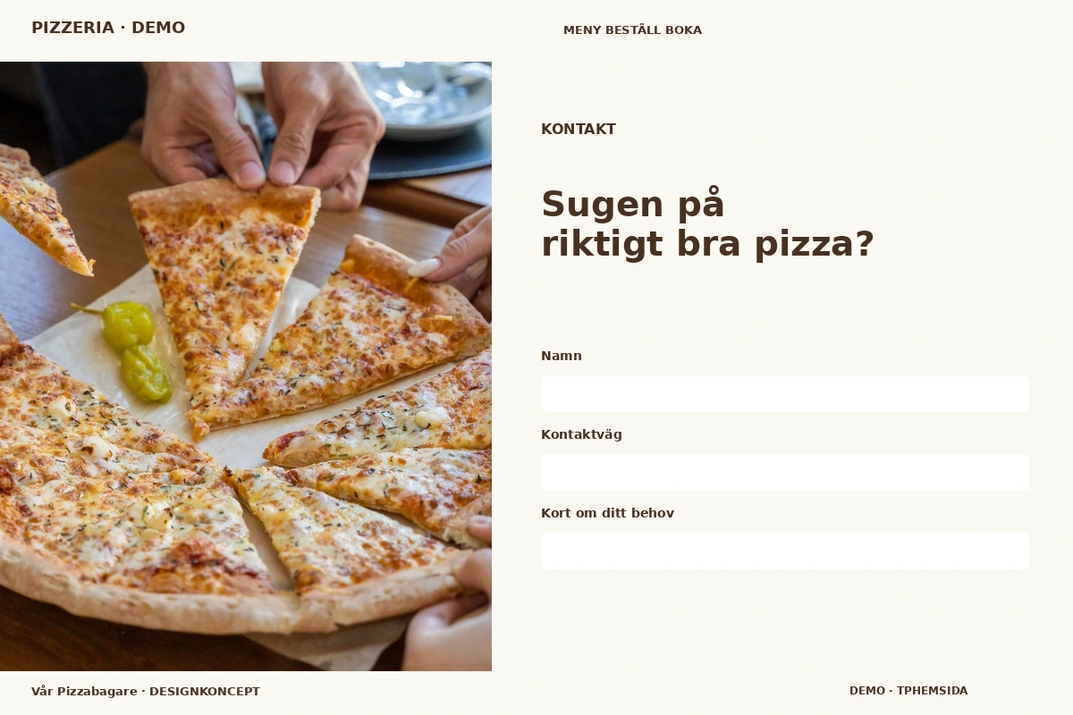Vår Pizzabagare – Kontakt för pizzeria