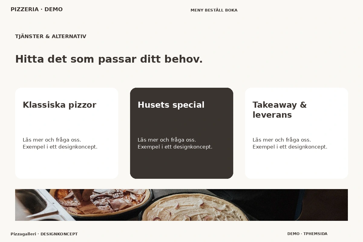 Pizzagalleri – Tjänster & alternativ för pizzeria