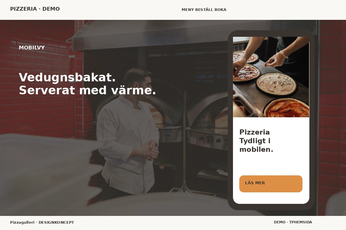 Pizzagalleri – Mobilvy för pizzeria