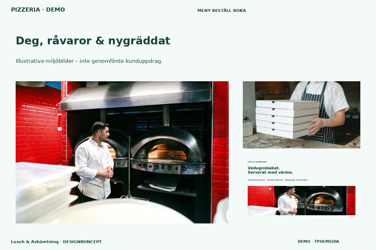 Lunch & Avhämtning – Deg, råvaror & nygräddat för pizzeria