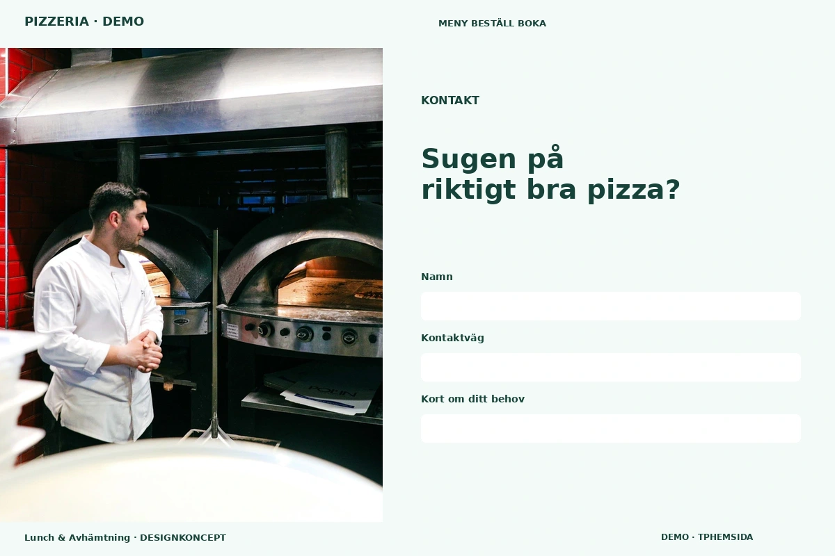 Lunch & Avhämtning – Kontakt för pizzeria