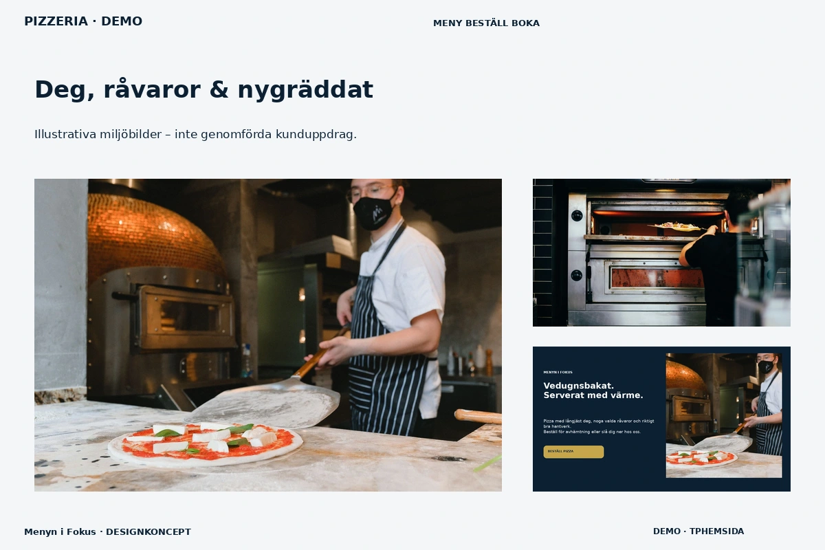 Menyn i Fokus – Deg, råvaror & nygräddat för pizzeria