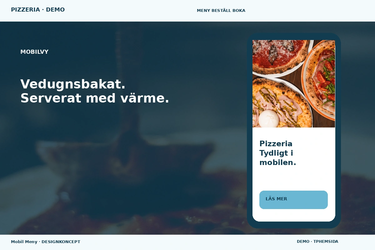 Mobil Meny – Mobilvy för pizzeria