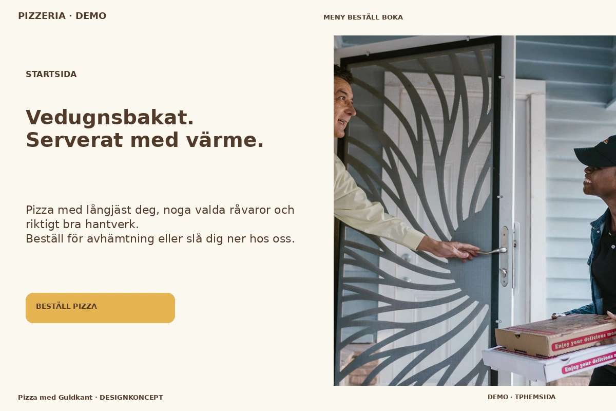 Pizza med Guldkant – Startsida för pizzeria