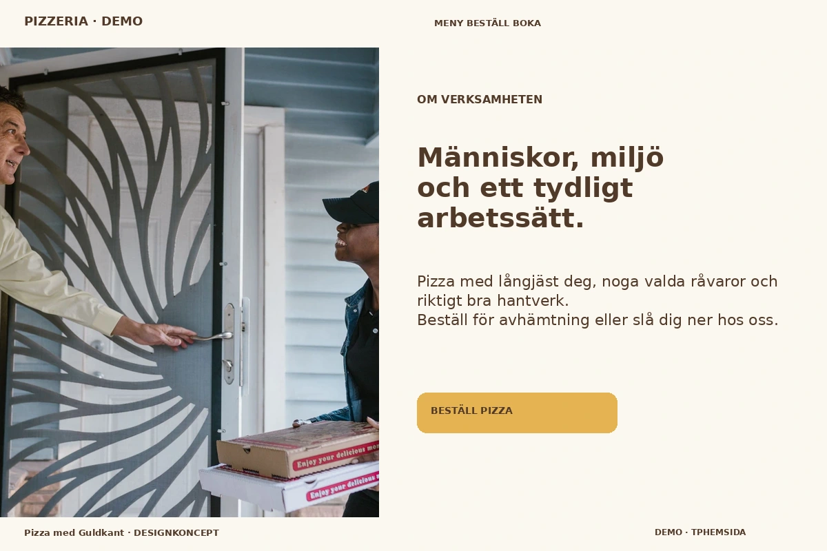 Pizza med Guldkant – Om verksamheten för pizzeria