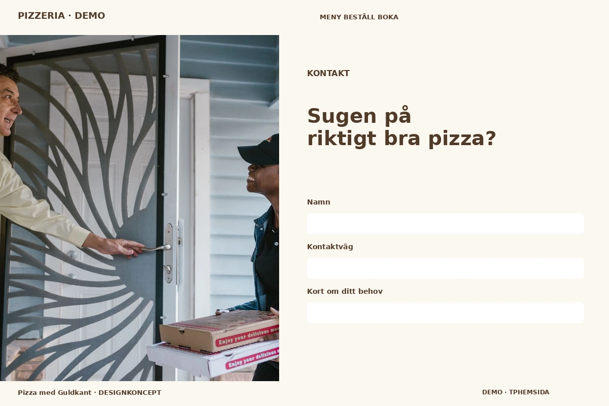 Pizza med Guldkant – Kontakt för pizzeria