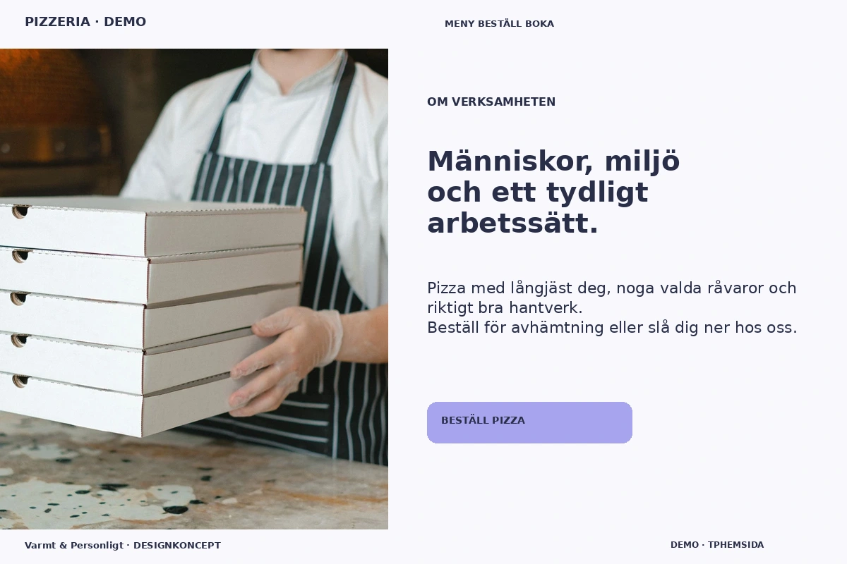 Varmt & Personligt – Om verksamheten för pizzeria